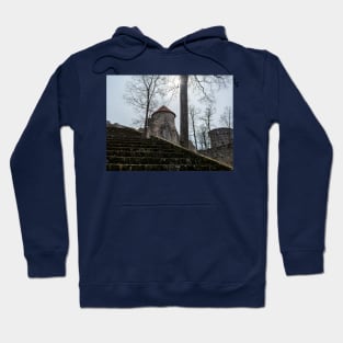 Ruins and stairs of medieval castle in Cesis, Latvia Hoodie